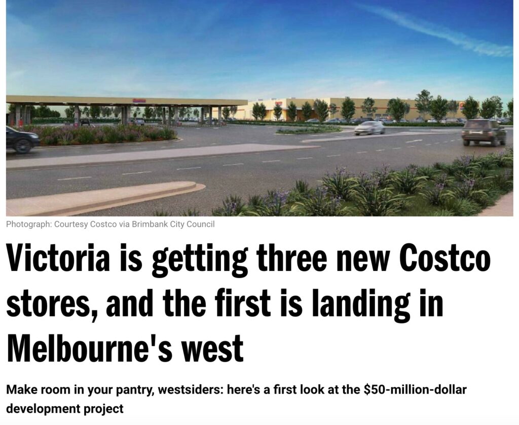 A new Costco location is coming to Melbourne's western suburbs